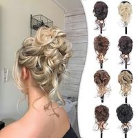 Messy Bun Hair Piece for Women with Claw Clip Hair Extensions Platinum Blonde BunCurly Wavy Hair Bun Clip in Claw Chignon Ponytail Hairpieces with Long Beard Tousled Lightinthebox