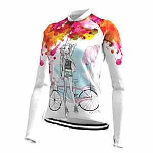 21Grams Women's Long Sleeve Cycling Jersey Spandex White Graffiti Bike Top Mountain Bike MTB Road Bike Cycling Quick Dry Moisture Wicking Sports Clothing Apparel / Stretchy / Athleisure miniinthebox