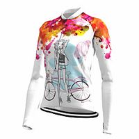 21Grams Women's Long Sleeve Cycling Jersey Spandex White Graffiti Bike Top Mountain Bike MTB Road Bike Cycling Quick Dry Moisture Wicking Sports Clothing Apparel / Stretchy / Athleisure miniinthebox - thumbnail