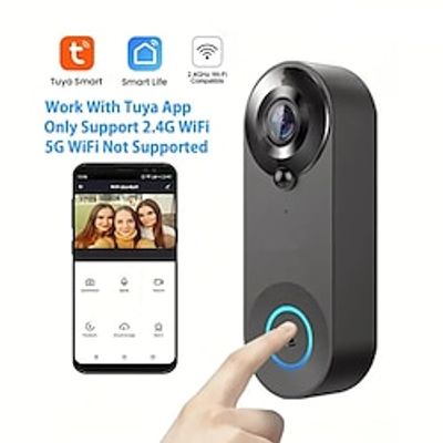 Wifi Door Bell Enhanced Doorbell Camera Wireless 2.4G Wifi Smart Doorbell With Night Vision Function PIR Sensor Reminder Support 32G TF Card Suitable For Photo Recording Intercom 1080P Smart Doorbell Lightinthebox