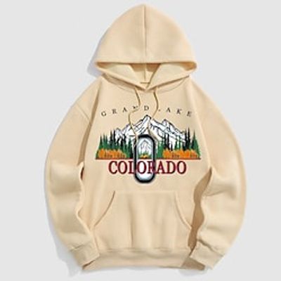 Men's Hoodie Black Red Beige White Hooded Graphic Letter Print Sports  Outdoor Sports Streetwear Hot Stamping Basic Streetwear Casual Winter Fall Clothing Apparel Hoodies Sweatshirts  Lightinthebox