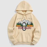 Men's Hoodie Black Red Beige White Hooded Graphic Letter Print Sports  Outdoor Sports Streetwear Hot Stamping Basic Streetwear Casual Winter Fall Clothing Apparel Hoodies Sweatshirts  miniinthebox - thumbnail