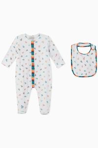 Zebra Cotton Sleepsuit Set