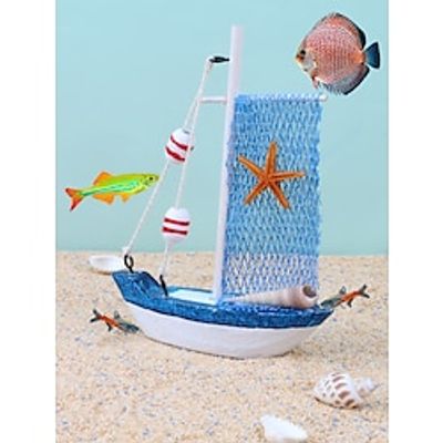 1 piece of fish tank aquarium sea star sailboat decoration beach and ocean micro landscape decorations set items Lightinthebox
