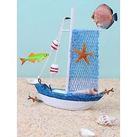 1 piece of fish tank aquarium sea star sailboat decoration beach and ocean micro landscape decorations set items Lightinthebox - thumbnail