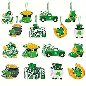 8pcs, St. Patrick's Day Decorative Hanging Tag Shamrock Golden Hat Irish Day Decorative Hanging 2024 Lightinthebox