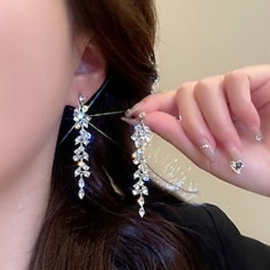 Women's Drop Earrings Fine Jewelry Tassel Fringe Precious Stylish Luxury Earrings Jewelry Silver For Wedding Party 1 Pair Lightinthebox