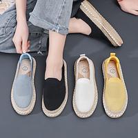 Women's Slip-Ons Flyknit Shoes Outdoor Home Daily Flat Heel Round Toe Casual Comfort Knit Loafer Black White Yellow Lightinthebox