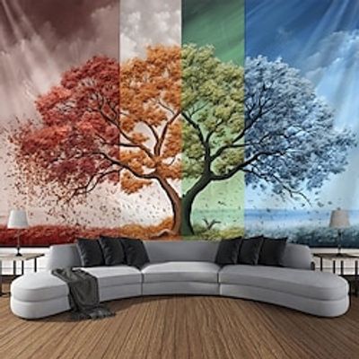 Four Seasons Hanging Tapestry Tree of Life Wall Art Large Tapestry Mural Decor Photograph Backdrop Blanket Curtain Home Bedroom Living Room Decoration Lightinthebox
