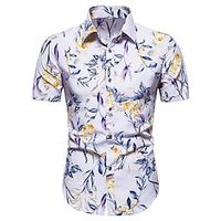 Men's Shirt Summer Hawaiian Shirt Button Up Shirt Summer Shirt Casual Shirt Red Purple Apricot Short Sleeve Florals Shirt Collar Outdoor Going out Print Clothing Apparel Streetwear Stylish Casual Lightinthebox - thumbnail