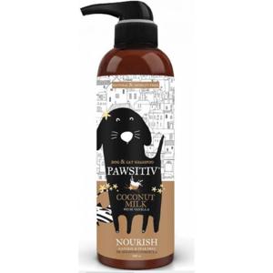 Pawsitiv Natural And Tearless Shampoo For Dogs & Cats Coconut Milk With Vanilla - Deshedding Formula Nourish 500Ml