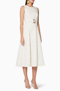 Caryla Spotted A-Line Midi Dress
