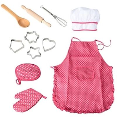 Children's Baking Clothing Cake Baking Cooking Clothing Apron Mold Tool Set Kitchen Utensils11 Piece Set Lightinthebox