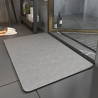 Absorbent Bath Mat, Diatomaceous Rubber Non Slip Quick Dry Super Absorbent Thin Bathroom Rugs Fit Under Door-Washable Bathroom Floor Mats-Shower Rug for in Front of Bathtub, Shower Lightinthebox
