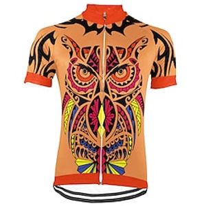 21Grams Men's Short Sleeve Cycling Jersey Orange Bike Top Mountain Bike MTB Road Bike Cycling Spandex Polyester Breathable Quick Dry Moisture Wicking Sports Clothing Apparel  Athleisure Lightinthebox