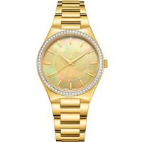 Ecstacy Women's Analog Display Watch & Stainless Steel Strap, Gold - E23507-GBGMH