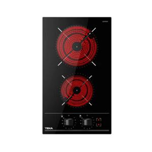 Teka Urban Colors Edition. Vitroceramic hob with black ergonomic knob 2 cooking zones| 30cm| TBC 32000 XFL BK