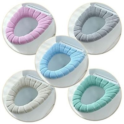 Soft Toilet Seat Cover Pads Thicker Warmer Stretchable Washable Cloth Toilet Fits All Oval Toilet Seats Lightinthebox