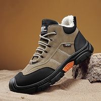 Men's Sneakers Comfort Shoes Walking Casual Athletic PU Slip Resistant Lace-up Black Khaki Gray Winter Lightinthebox - thumbnail