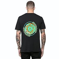Men's Tee T shirt Hot Stamping Graphic Graphic Prints Vintage Print Short Sleeve Casual Tops Ethnic Style Casual Fashion Designer Blue Gray White miniinthebox - thumbnail