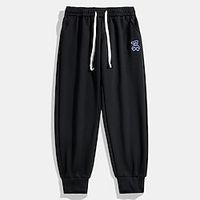Men's Trousers Casual Pants Pocket Drawstring Elastic Waist Bear Embroidery Comfort Outdoor Daily Going out Sports Fashion Black White Lightinthebox - thumbnail