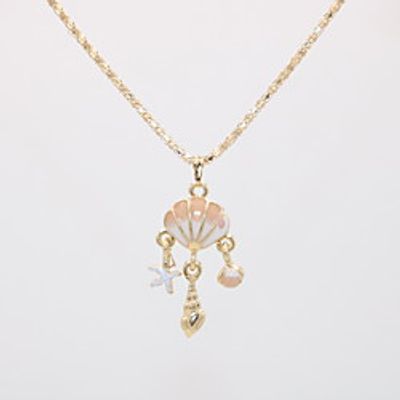 Women's Pendant Necklace Statement Necklace Geometrical Lucky Shell Statement Unique Design Modern Trendy Gold Plated Chrome Gold 42 cm Necklace Jewelry 1pc For Gift Carnival Holiday Prom Festival miniinthebox
