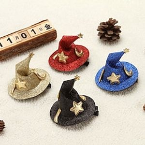 Toddler Girls' Outdoor / Halloween / Casual Star / Moon Hats  Caps Wizard hat (blue) / Wizard hat (black) / Wizard hat (gold) One-Size miniinthebox