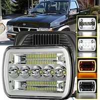 OTOLAMPARA 150W 7 Inches Tri-row LED Truck Headlight Angel Eye DRL Function Dual Colors Turn Signal Car Headlight for Jeep/ Dodge/ Chevrolet 1pcs miniinthebox - thumbnail