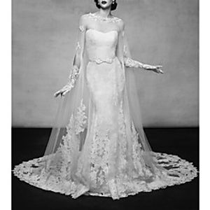 Half Sleeve Elegant Tulle Wedding  Wedding Party Women's Wrap With Appliques  Solid Lightinthebox