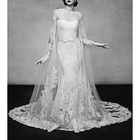 Half Sleeve Elegant Tulle Wedding  Wedding Party Women's Wrap With Appliques  Solid Lightinthebox - thumbnail