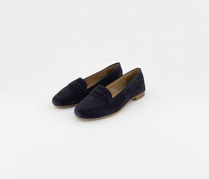 Womens Suede Slip On Shoes  Navy