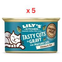 Lily's Kitchen Tasty Cuts Chicken & Fish Senior Wet Cat Food 85G Pack Of 5