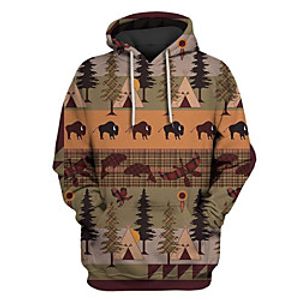 Men's Pullover Hoodie Sweatshirt Graphic Prints Tree Animal Print Casual Daily Sports 3D Print Sportswear Casual Hoodies Sweatshirts  Green Lightinthebox