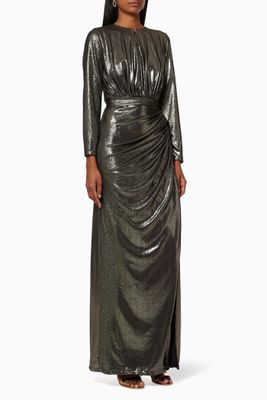 Metallic Silk Maxi Dress Metallic Silk Maxi Dress