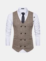 Men Double Breasted Vest