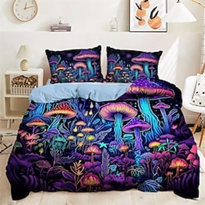 100% Cotton Duvet Cover Set Fantasy Forest Mushrooms Pattern Comforter Set Soft 3-Piece Luxury Bedding Set Home Decor Dusk Bedding Gift King Queen Full Size Lightinthebox 100% Cotton Duvet Cover Set Fantasy Forest Mushrooms Pattern Comforter Set Soft 3-Piece Luxury Bedding Set Home Decor Dusk Bedding Gift King Queen Full Size Lightinthebox