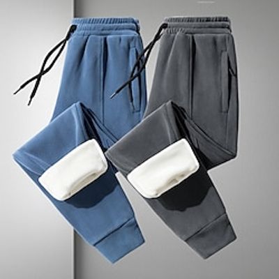 Men's Sherpa Sweatpants Joggers Pocket Drawstring Elastic Waist Plain Comfort Breathable Outdoor Daily Going out Fashion Casual Black Blue Lightinthebox Men's Sherpa Sweatpants Joggers Pocket Drawstring Elastic Waist Plain Comfort Breathable Outdoor Daily Going out Fashion Casual Black Blue Lightinthebox