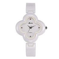 Ceramic Quartz Watch Student Simple Fashion Watch Four-Leaf Clover Petal Shape Waterproof Girl Birthday Graduation Ceremony Party,Awhite Lightinthebox - thumbnail