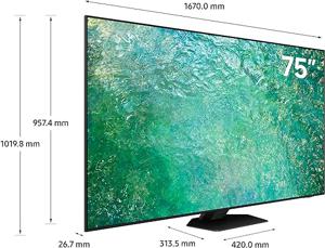 Samsung 75" Neo QLED 4K | Neural Quantum Processor | Dolby Atmos & OTS+ Sound | Tizen, Bixby, Google Meet | Neo Slim Design | 2023 Model | QA75QN85...