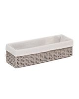 Homesmiths Storage Basket Grey with Liner - L32 x W10 x H8 cm
