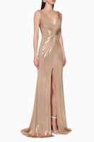 Metallic Twist Ruched Gown Metallic Twist Ruched Gown