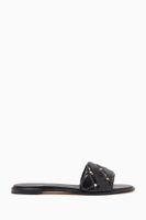 Rina Studded Slides in Quilted Leather Rina Studded Slides in Quilted Leather