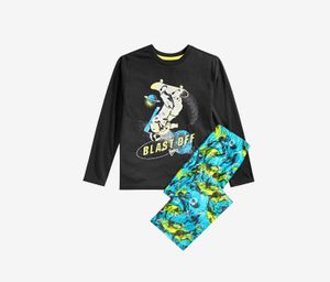 Blast Off Glow-In-The-Dark Pajama Set  Black/Blue