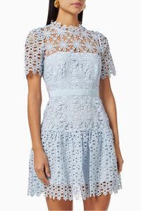 Mini Dress in Geo Guipure Lace