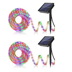 Outdoor Solar String Light Garden Light2pcs 5M Waterproof Solar Powered Warm White RGB Outdoor Courtyard Decoration Lamp Solar Garden Light Solar Floor Lamp RGB Strip Lights 2835SMD 8mm 150 LED Beads miniinthebox
