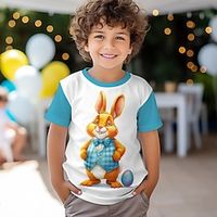 Easter Boys 3D Animal Rabbit Tee Short Sleeve Summer Active Vacation Sports Polyester Kids 3-12 Years School Outdoor Casual Lightinthebox