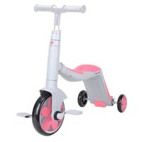 Megastar 3 In 1Kids Multifun Kick Scootrike With Pedal - Pink (UAE Delivery Only)