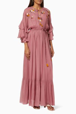 Anchor Floral Ruffle Dress in Georgette Anchor Floral Ruffle Dress in Georgette