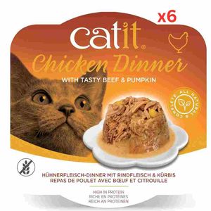 Catit Chicken Dinner, Beef & Pumpackin 80 G, 6Pcs