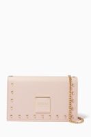 Studded Logo Wallet with Chain in PU Leather Studded Logo Wallet with Chain in PU Leather